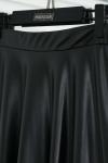 Kloş Deri Etek Siyah
