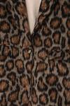 Leopar Kaşe Ceket Kahve Bej