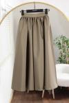 Çift Cepli Beli Büzgülü Bondid Etek Haki