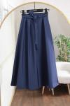 Bağlamalı Pileli Bondid Etek Lacivert