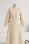 Çift Cepli Etekli Kapitone Takım Bej