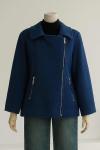 Yan Fermuarlı Çift Cepli Kaşe Mont Lacivert
