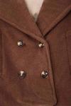 Dört Düğmeli Cep Kapaklı Kaşe Ceket Kahve