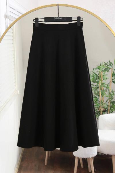 Kloş Kaşe Etek Siyah