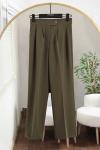 Tek Düğmeli Palazzo Pantolon Haki