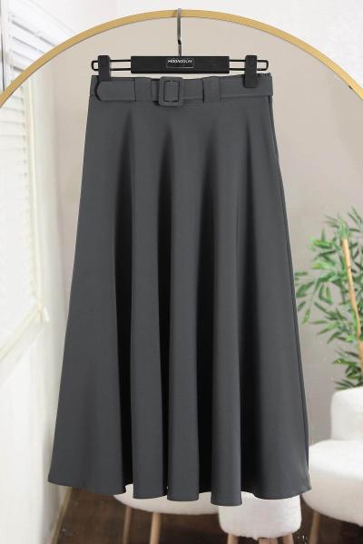 Mevlana Kemerli Dabıl Etek Füme