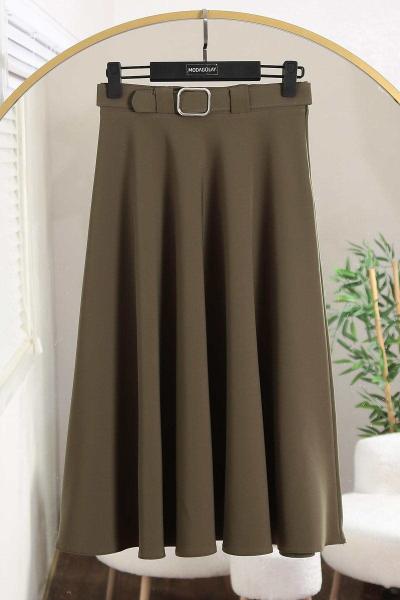 Mevlana Kemerli Dabıl Etek Haki