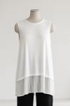 Piliseli Kolsuz Viskon Tunik Ekru