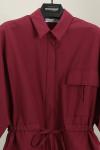 Tek Cepli Tünelli Bağlamalı Poplin Gömlek Bordo