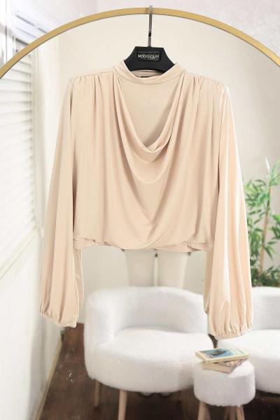 Degaje Yaka Vatkalı Sandy Bady Bej