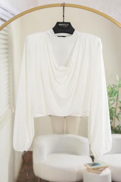 Degaje Yaka Vatkalı Sandy Bady Ekru