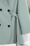 Dört Düğmeli V Yaka Yandan Bağlamalı Dabıl Ceket Mint