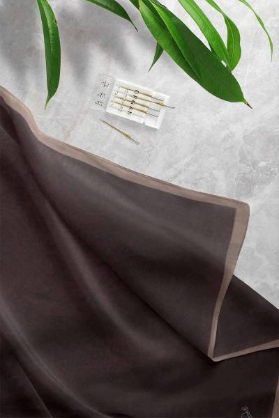 Glamur Şeritli Sofistik Desenli Şal Koyu Yeşil