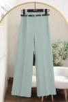 Beli Kemerli Boru Paça Double Pantolon Mint