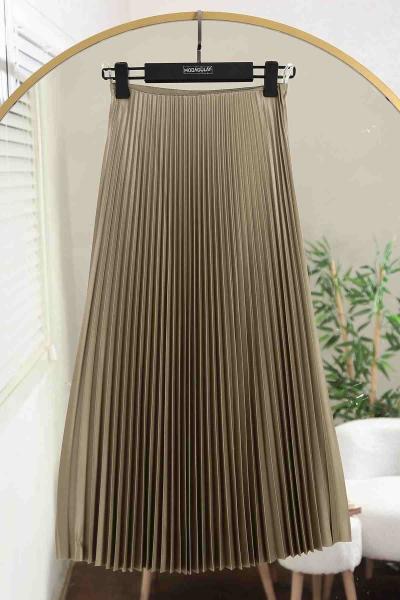 Elisa Beli Lastikli Pliseli Etek Adaçayı