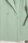 Kolları Fiyonk Detaylı Çift Düğmeli Dabıl Ceket Açık Yeşil
