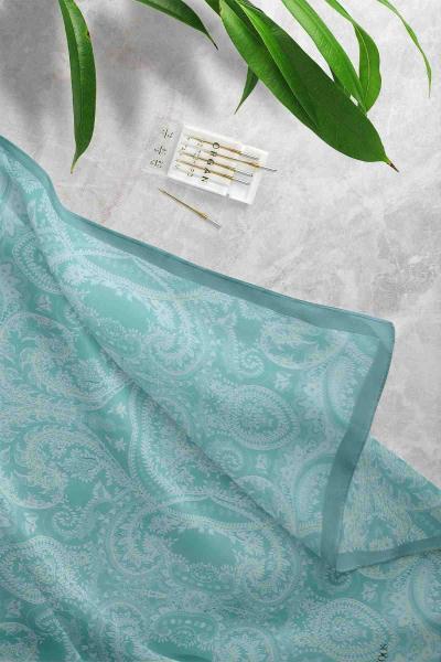 Hint İpek Desenli Şal Mint