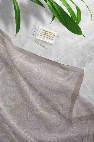 Hint İpek Desenli Şal Latte