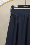 Beli Lastikli Büzgülü Tesla Modal Etek Lacivert