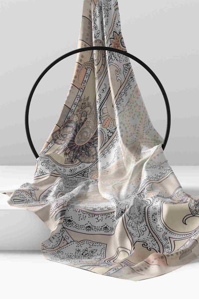 Nokta Desenli Hint Şal Bej