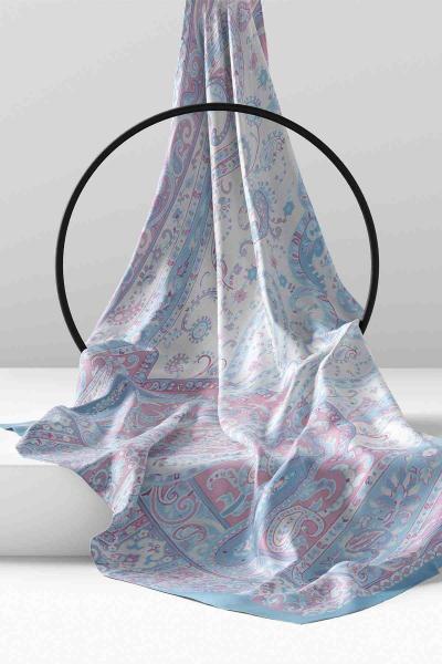 Çiçek Zinciri Desenli Hint Şal Bebe Mavi