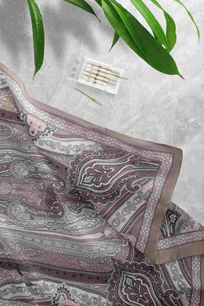 Kalp Zinciri Desenli Hint Şal Vizon