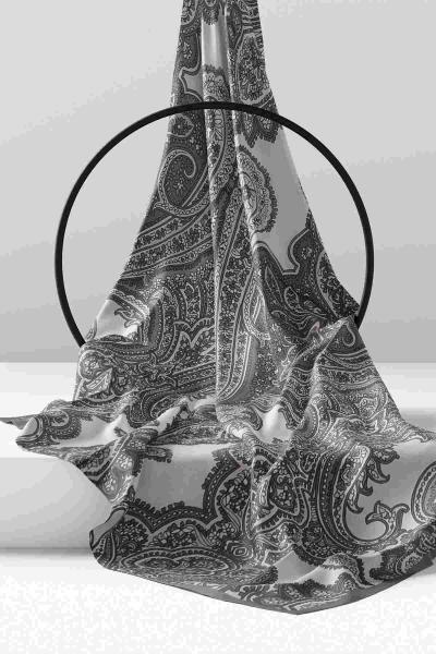 Çini Desenli Hint Şal Füme