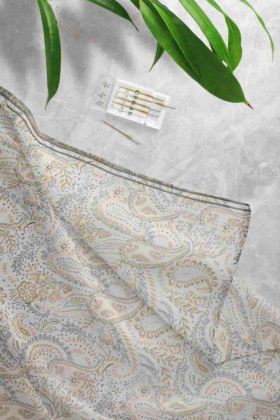 Aqa Soft Çiçek Desenli Eşarp Haki