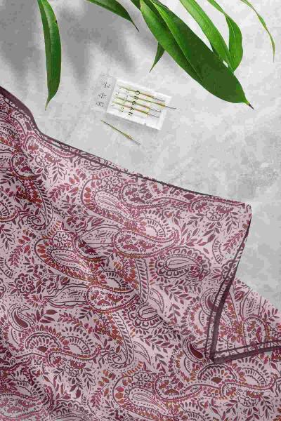 Aqa Soft Çiçek Desenli Eşarp Mürdüm