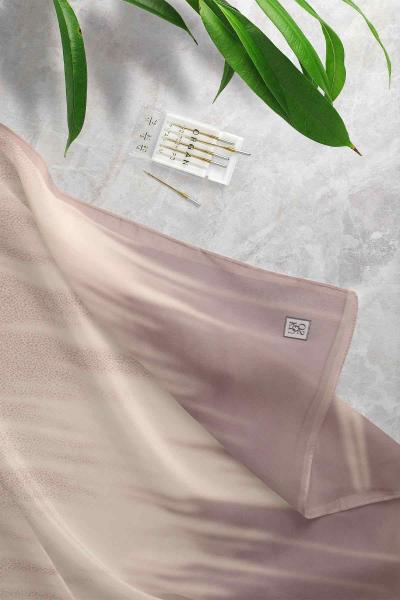 Aqa Ebruli Soft Desenli Şal Vizon