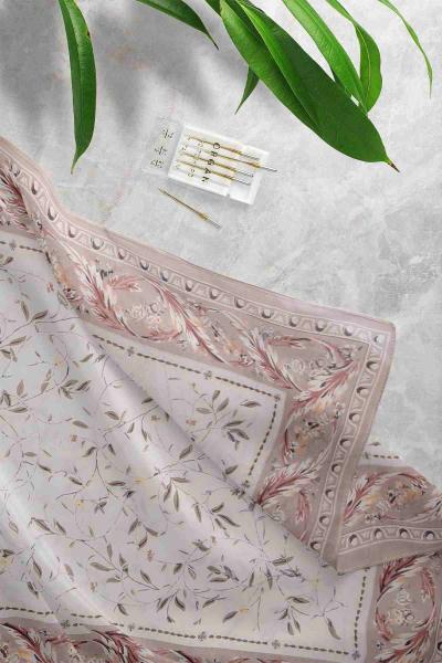 Aqa Zeytin Dalı Soft Desenli Şal Vizon