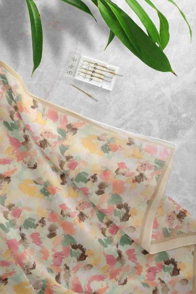 Aqa Pastel Soft Desenli Şal Açık Sarı