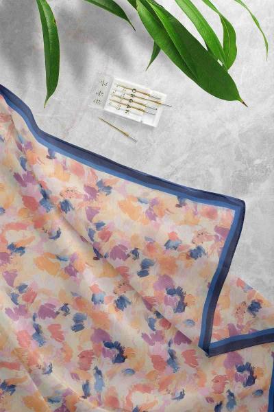 Aqa Pastel Soft Desenli Şal Lacivert