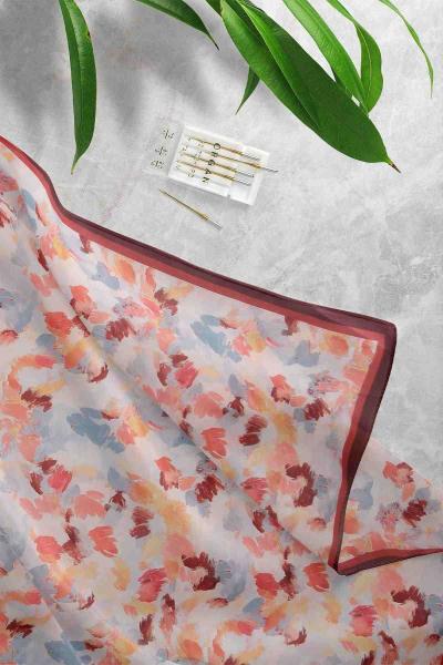 Aqa Pastel Soft Desenli Şal Mürdüm