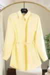 Tek Cepli Tünelli Bağlamalı Poplin Gömlek Sarı