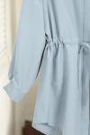 Tek Cepli Tünelli Bağlamalı Poplin Gömlek Soft Mavi