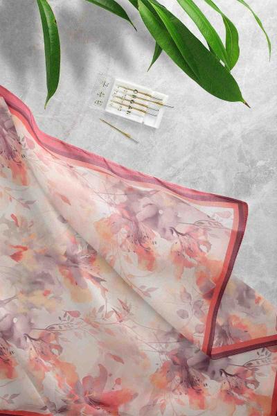 Aqa Soft Botanik Desenli Şal Bordo