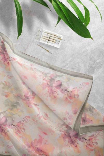 Aqa Soft Botanik Desenli Şal Adaçayı