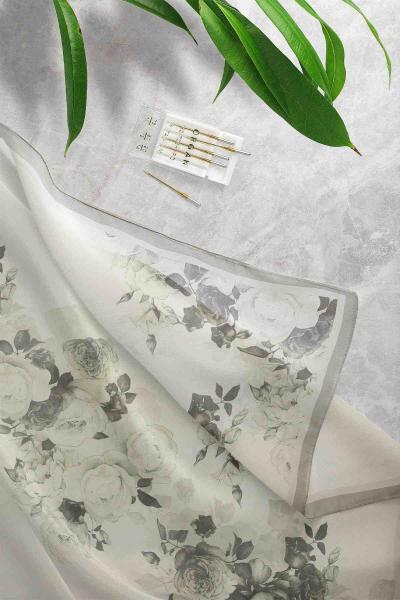 Aqa Soft Gü Buketi Desenli Şal Yeşil