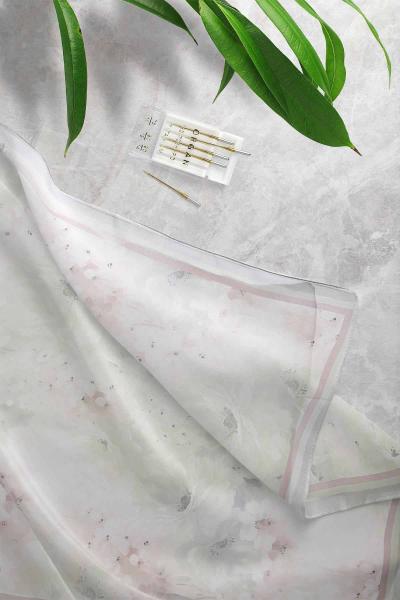 Aqa Soft Gonca Gül Desenli Şal Yeşil