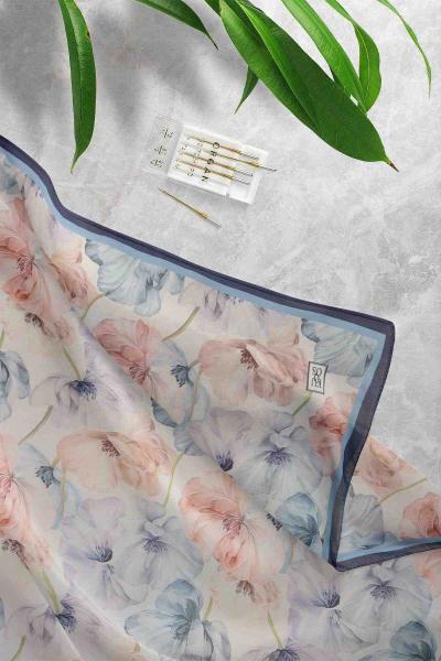 Aqa Soft Desenli Şal Lacivert