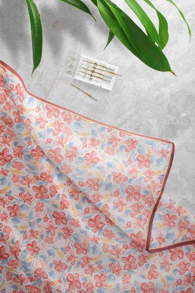 Aqa Soft Yonca Desenli Eşarp Bordo