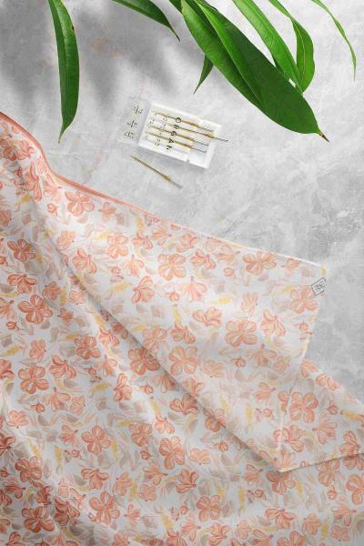 Aqa Soft Yonca Desenli Eşarp Kiremit