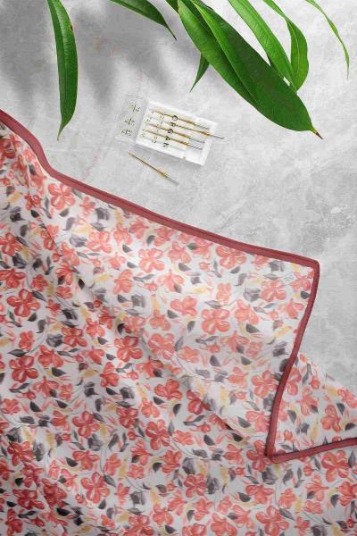 Aqa Soft Yonca Desenli Eşarp Bordo Füme