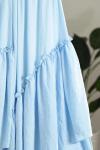Parçalı Fırfırlı Pamuk Aerobin Etek Bebe Mavi