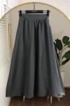 Beli Lastikli Büzgülü Tesla Modal Etek Antrasit