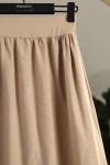Beli Lastikli Büzgülü Tesla Modal Etek Bej