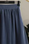 Beli Lastikli Büzgülü Tesla Modal Etek İndigo