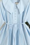 Denizci Yk Nervürlü Kuşaklı Oversıze Poplin Tunik Bebe Mavi