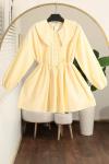 Denizci Yk Nervürlü Kuşaklı Oversıze Poplin Tunik Sarı
